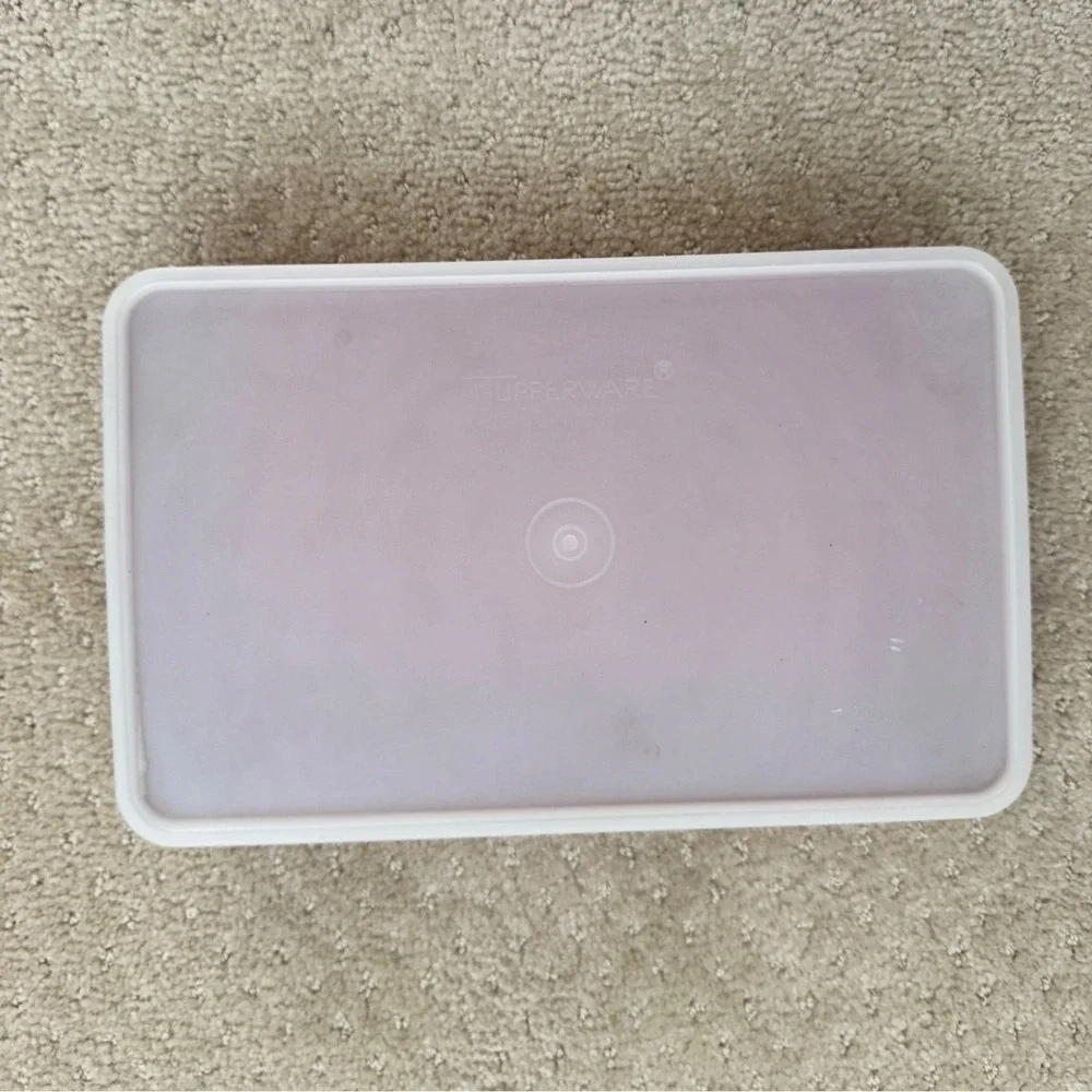 Vintage 1980's Tupperware Red Bacon Deli Keeper Rectangular Container with Lid